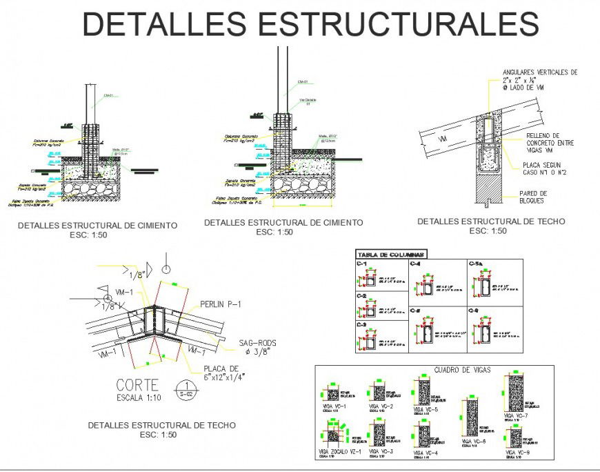 Detail structural foundation section layout file