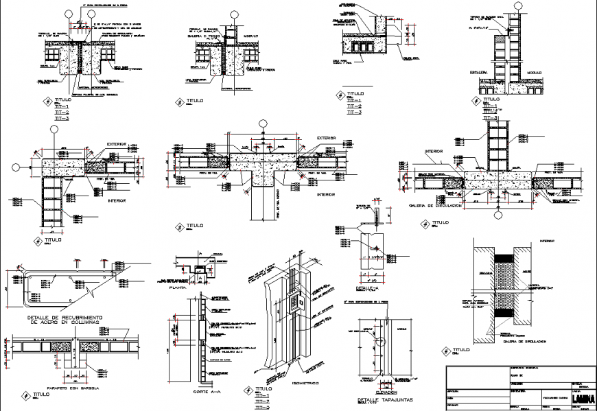 Detail structural joints plan detail dwg file.