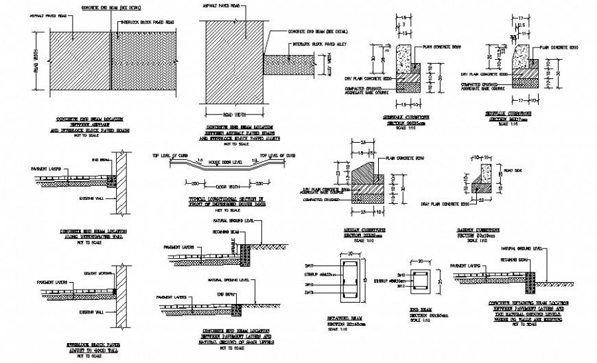 Detail structural units of concrete masonry and other in autocad