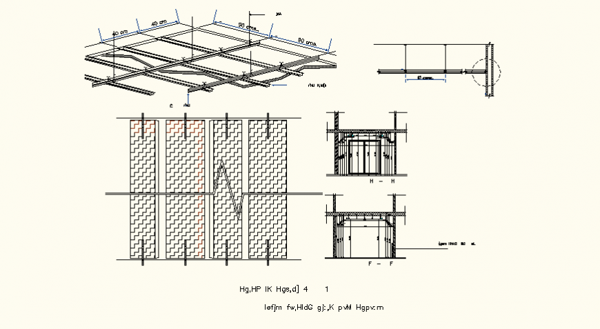 Detail structure and plan of door layout file