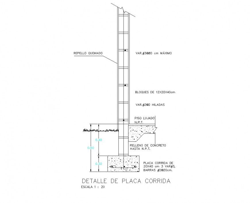 Detail structure foundation layout file