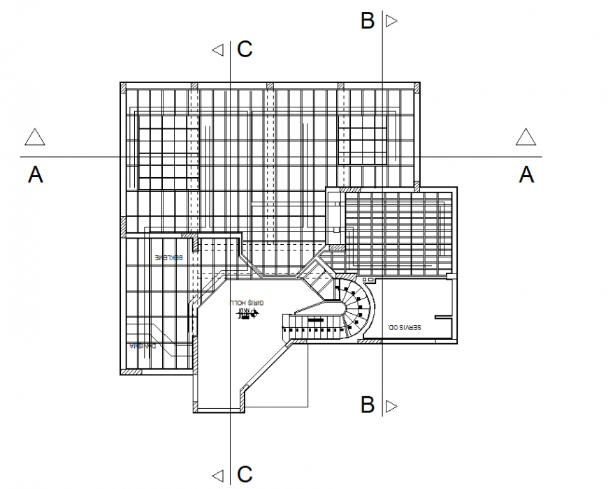 Detail structure of the floor of a house autocad file