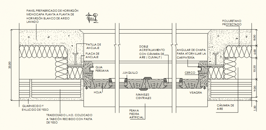 Detail structure plan and elevation dwg file