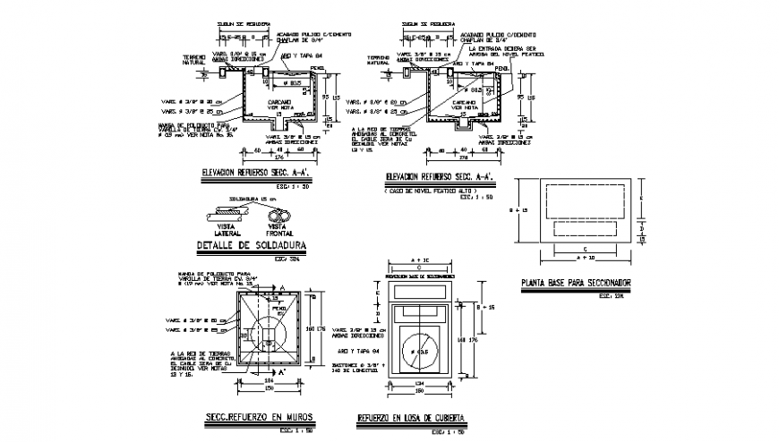 Detail switch and transformer camera plan and section autocad file