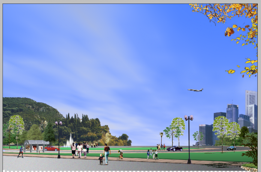 Detail town area layout elevation 3d model photo shop file