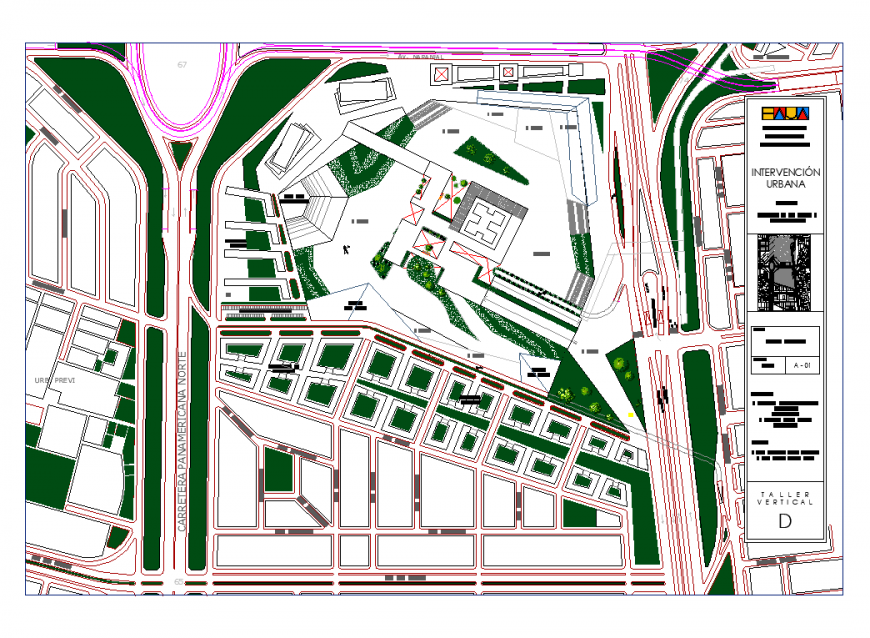 Detail town area planning 2d view layout plan