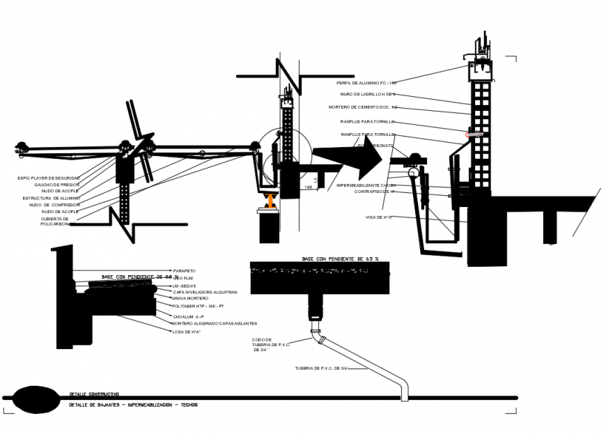 Detail unevenness with column and beam construction of building dwg file