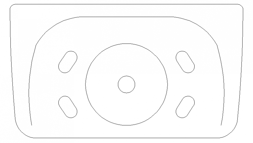 Detail view of bathroom furniture block in dwg file.