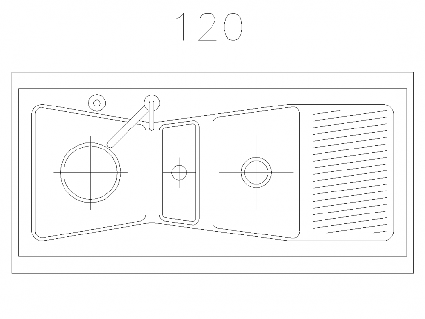 Detail Wash basin elevation autocad file