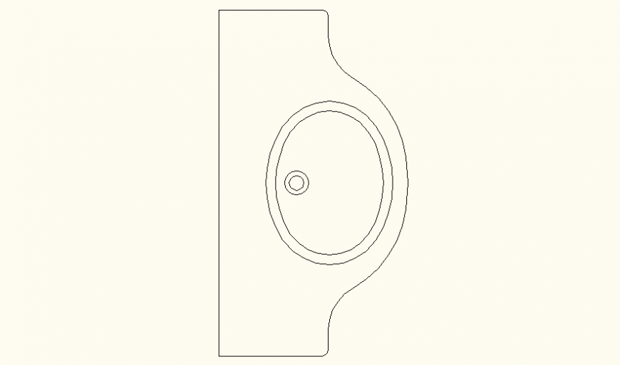 Detail wash basin elevation layout plan