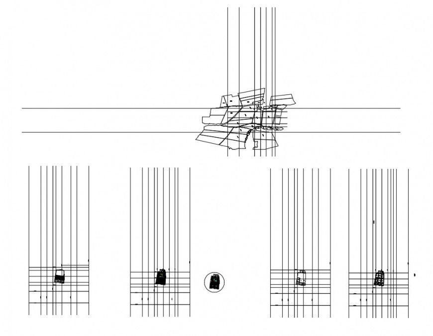 Detail zonal mapping of an area plan 2d view autocad file