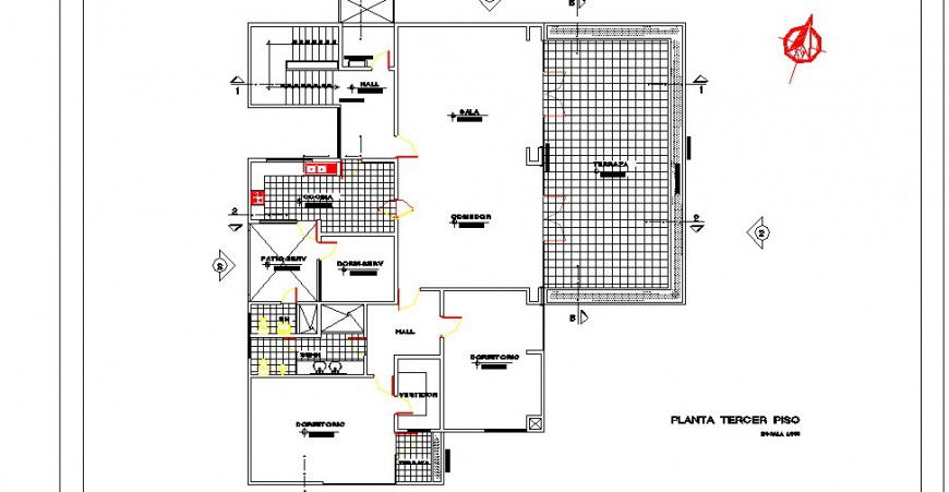 Detailed architecture layout plan details of one family house auto-cad dwg file