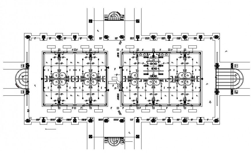 Detailing drawings plan of industrial building units dwg file