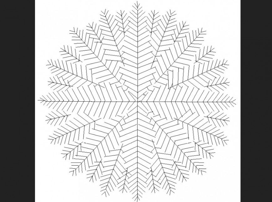 Detailing of a tree plan dwg file.