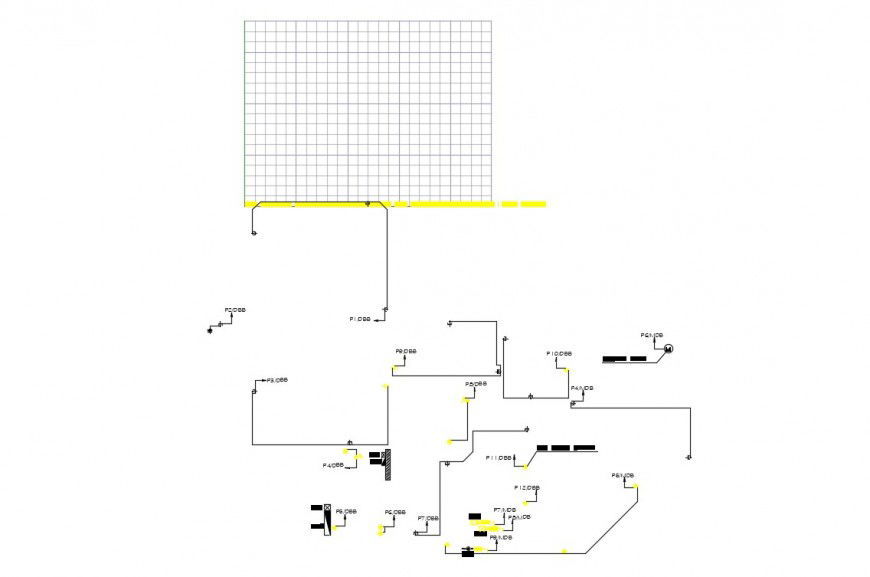 Detailing of electrical fitting circuits flow diagram dwg file