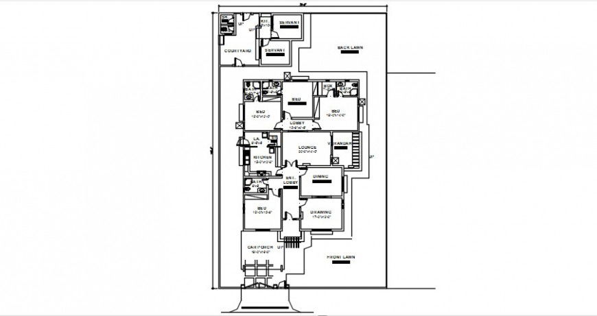 Detailing of house 2d view CAD layout plan dwg autocad file