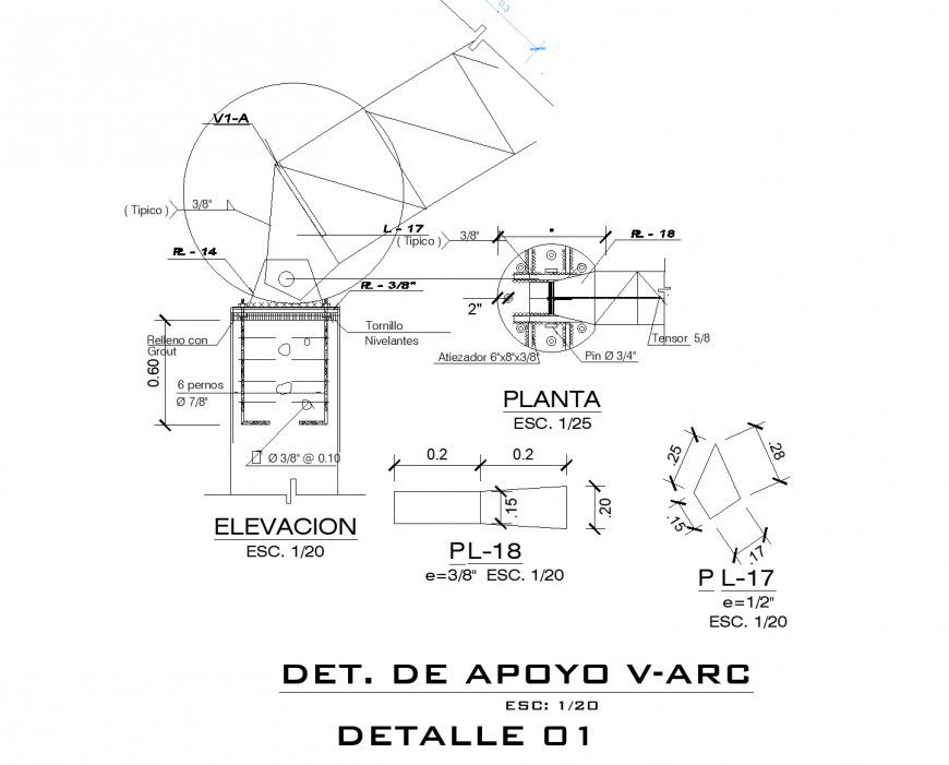 Detaille viga metallic plan and elevation layout file