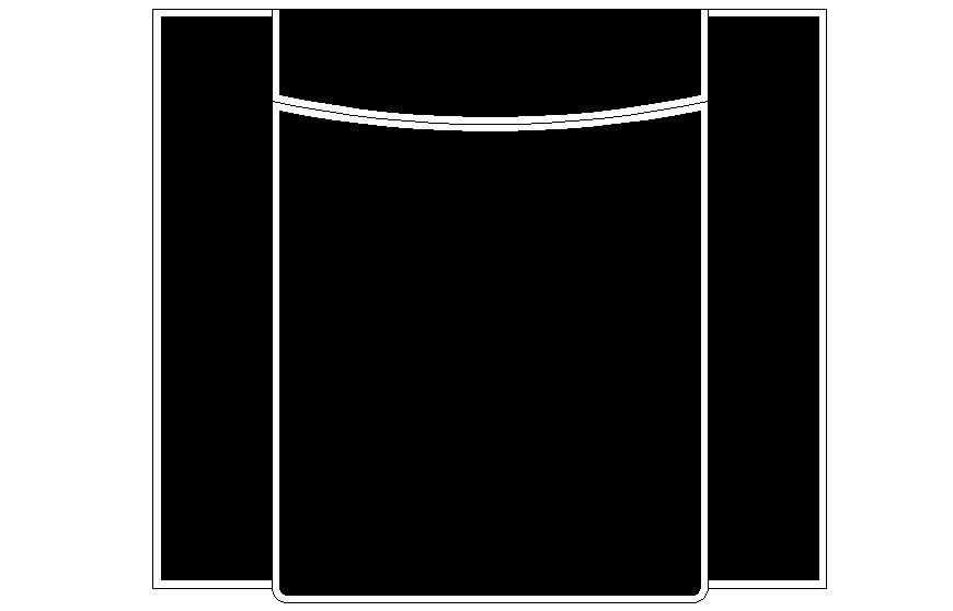 Details elevation of double bed 2d view in autocad