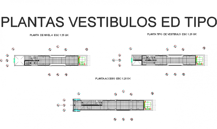 Details finishes of palier top view autocad file