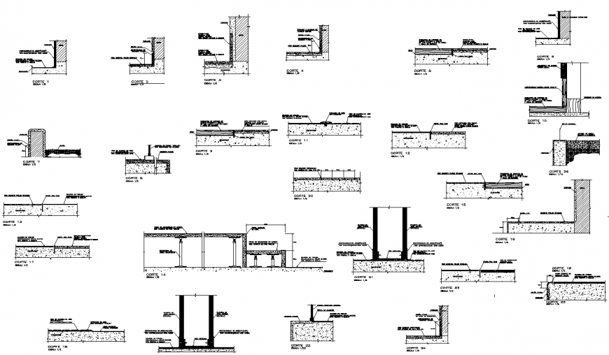 Details floor finish section dwg file