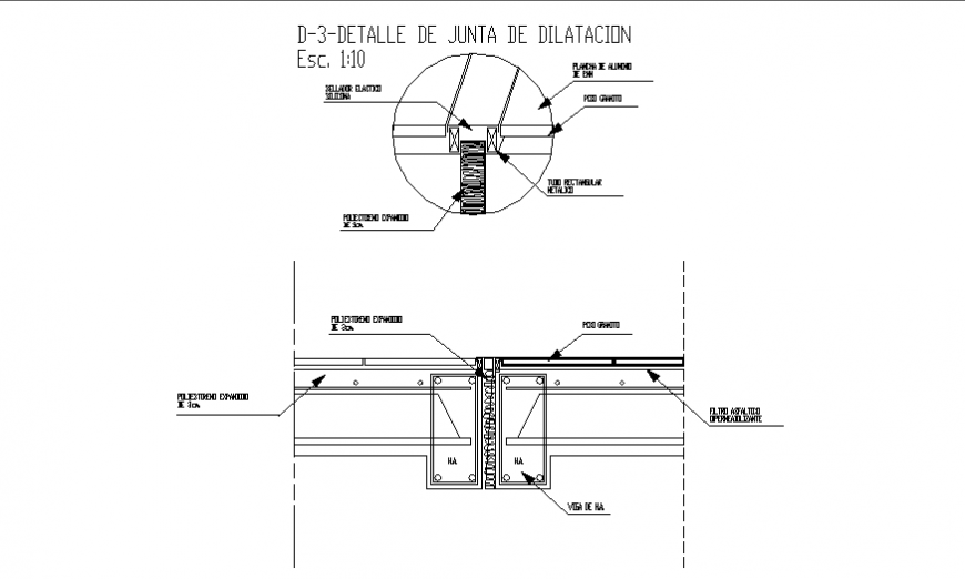 Details of dilatation board electric installation details dwg file