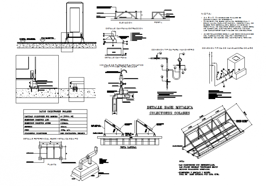 Details of hvacycale faction solar collectors electric installation details dwg file