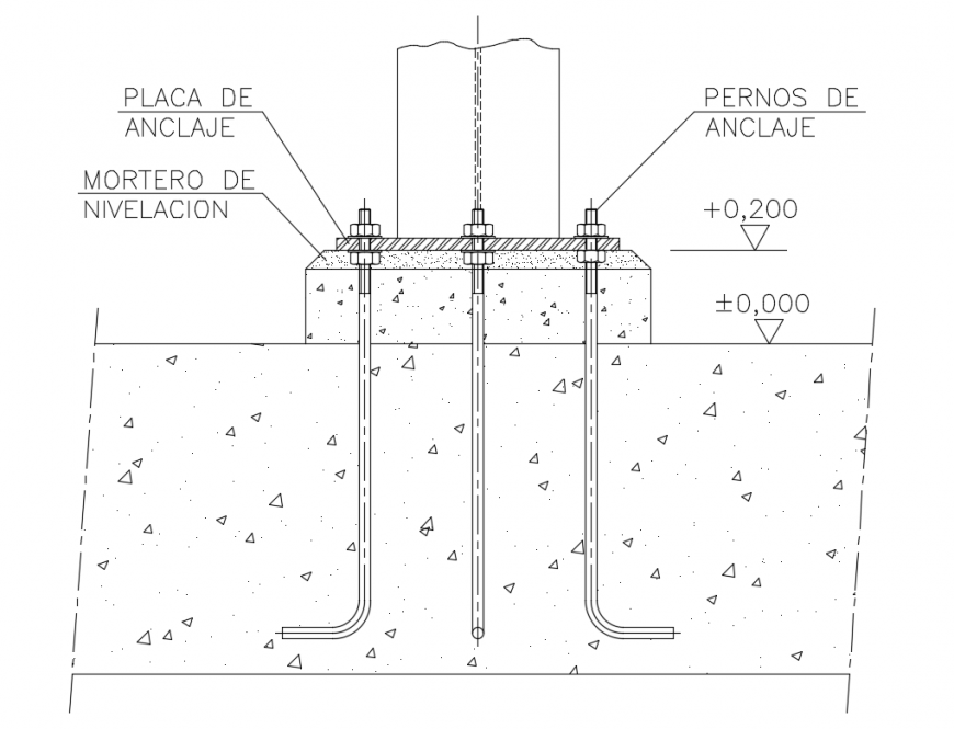 Metal Pedestal and Bolts CAD Structure DWG File Detailed Download