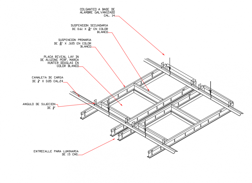 Details of plafon with quirk house ceiling structure dwg file
