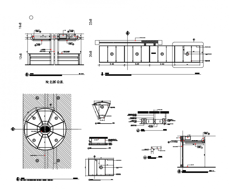 Details of suspended building ceiling structure dwg file
