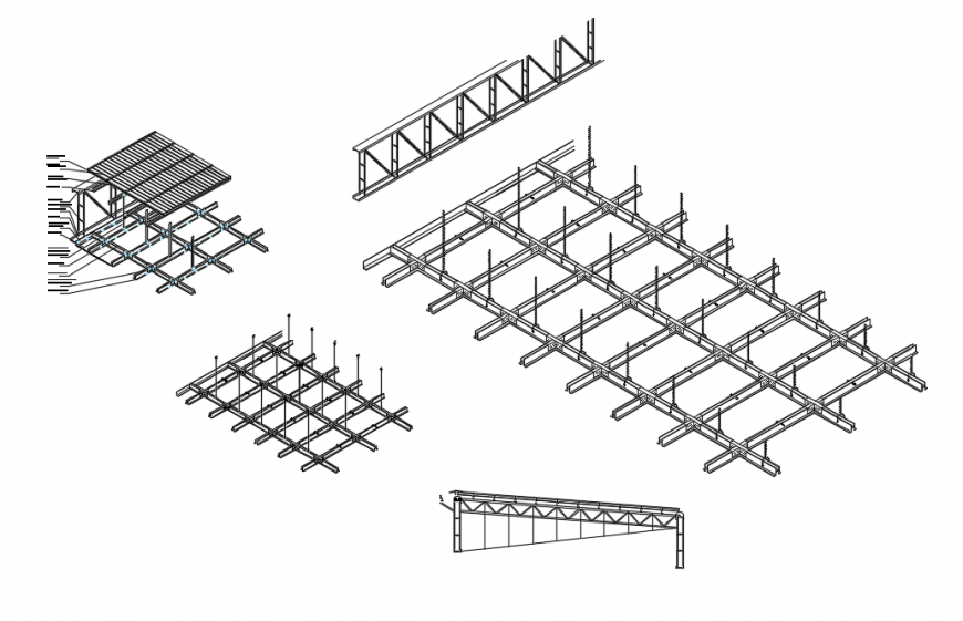 Details of suspended ceiling system with plate dwg file