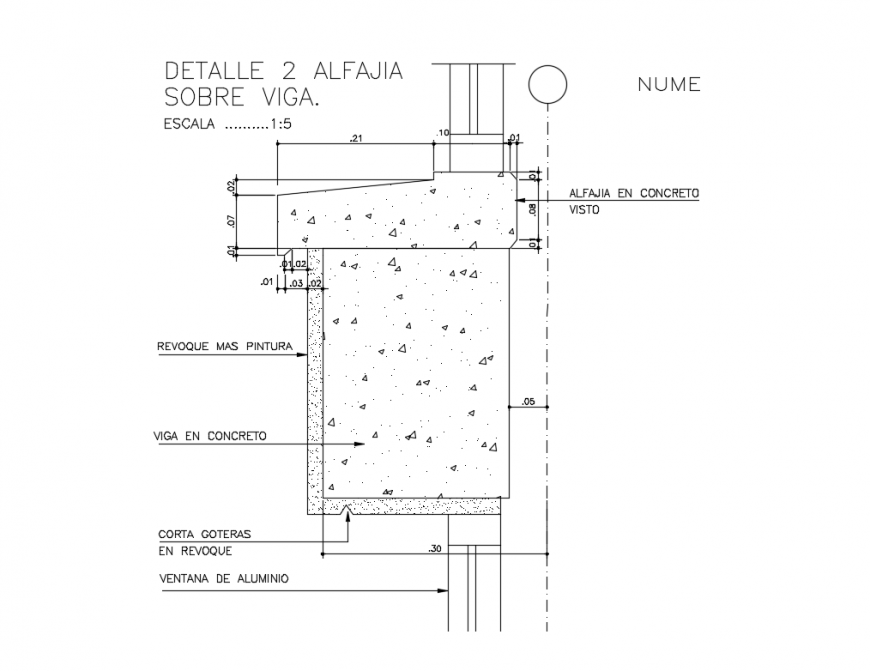 Details of two alphajia about beam with concrete dwg file