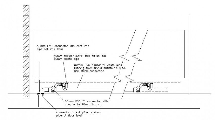 Details of underground pipe block drawing in autocad