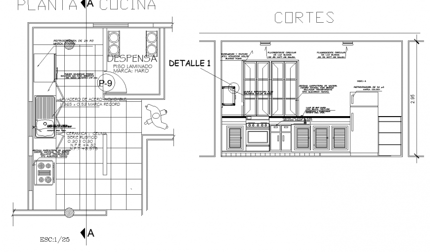Development of bathroom and kitchen drawing in dwg file.