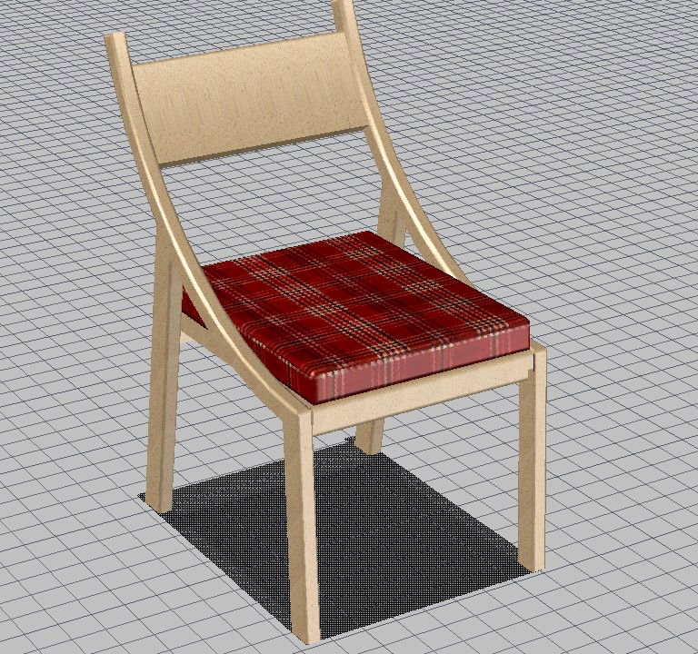 3D Chair CAD Drawing for Interior Furniture Layout Download File