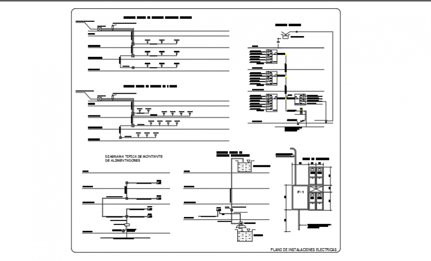 Diagram of Electric installation design of residential family housing design drawing