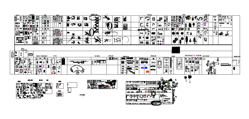 Different furniture blocks layout file in autocad format