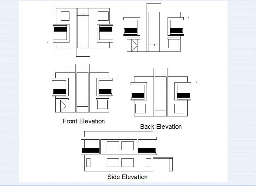 Different axis elevation of housing area in auto cad file