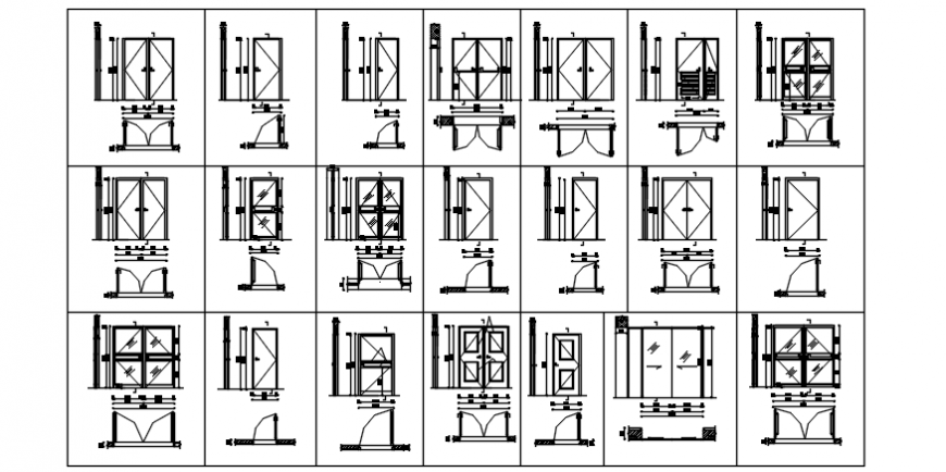 Different block of door and window in auto cad file