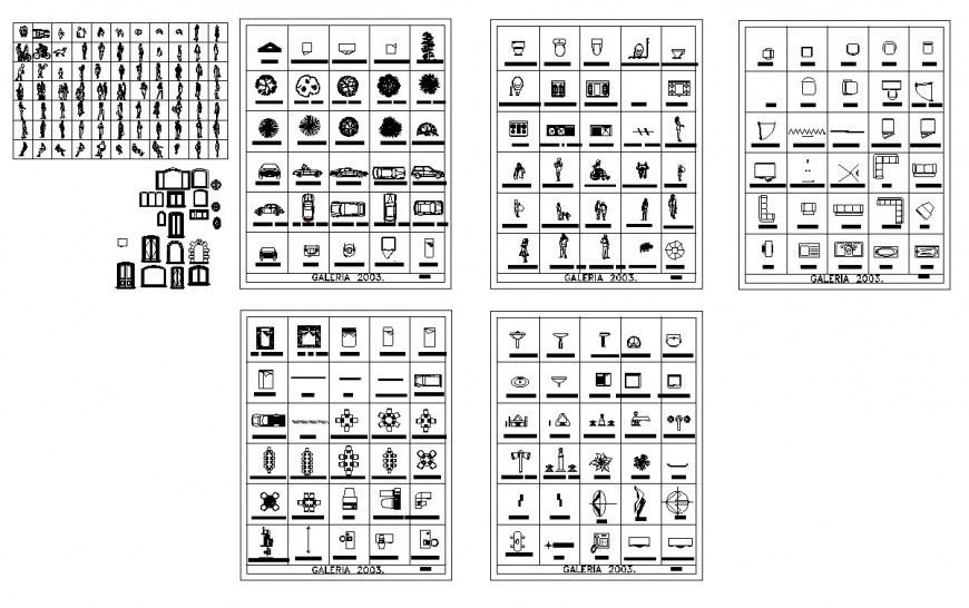 Different blocks detail CAD layout file in autocad format
