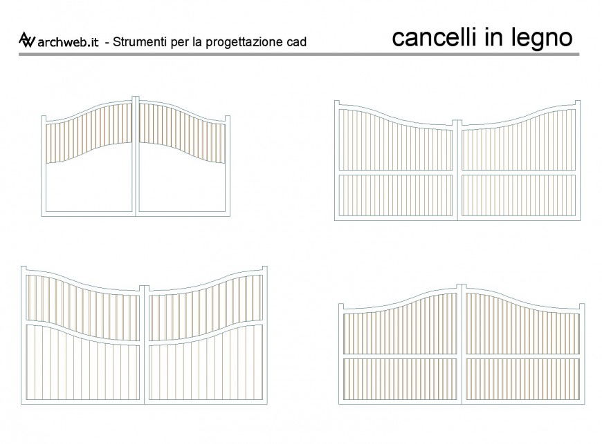 Different cancelli legno plan layout file