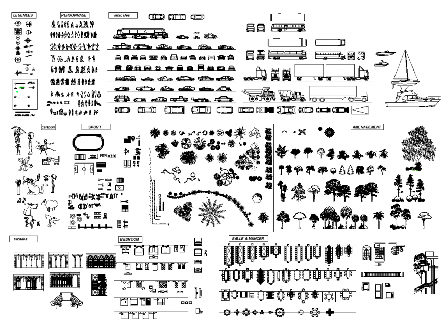 Different civil CAD logo and symbol layout dwg file