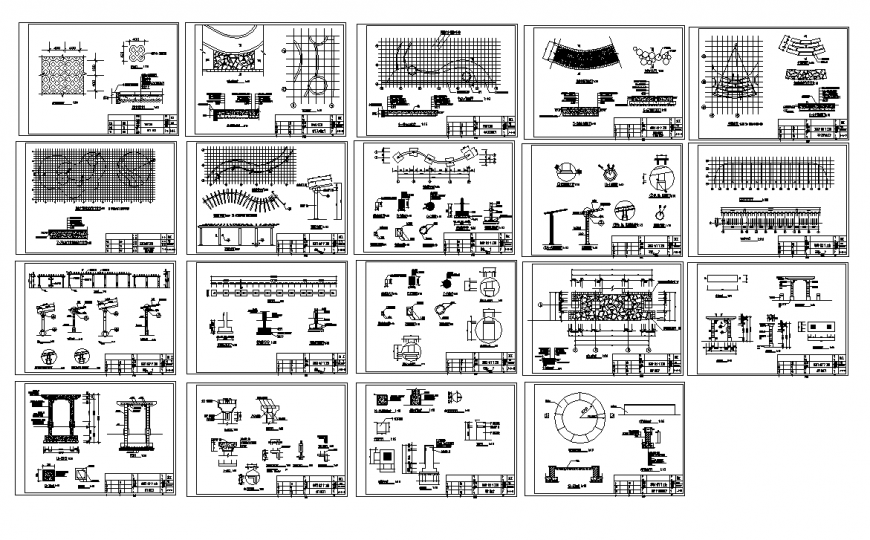 Different construction blocks elevation 2d view autocad file