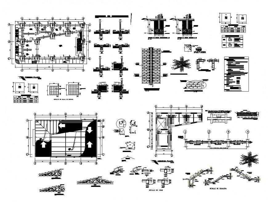 Different constructive structure 2d view CAD block layout file in dwg format