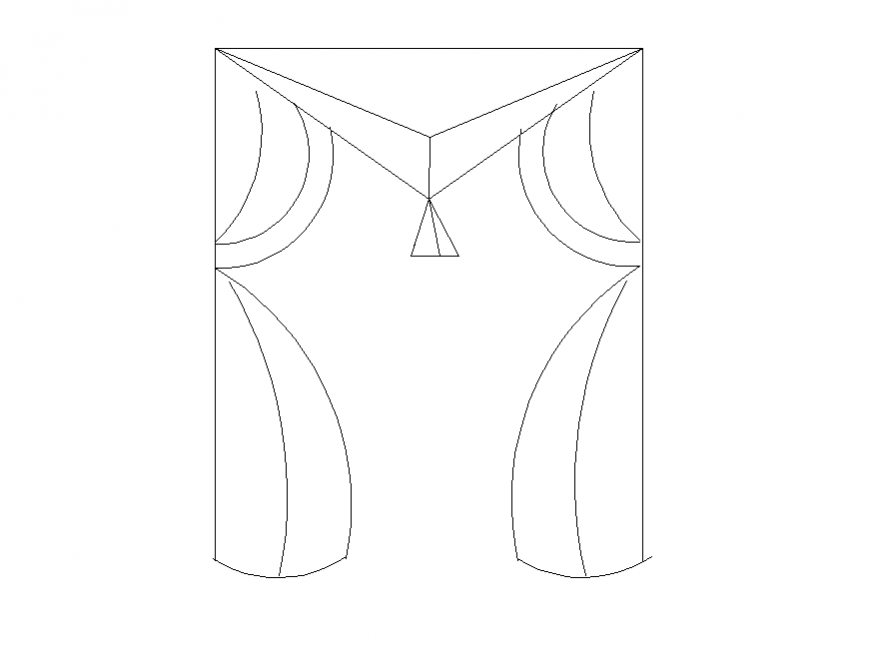 Different curtain CAD blocks detail elevation 2d view layout file