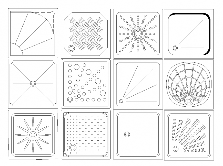 Different design of wash basin with sanitary block dwg file