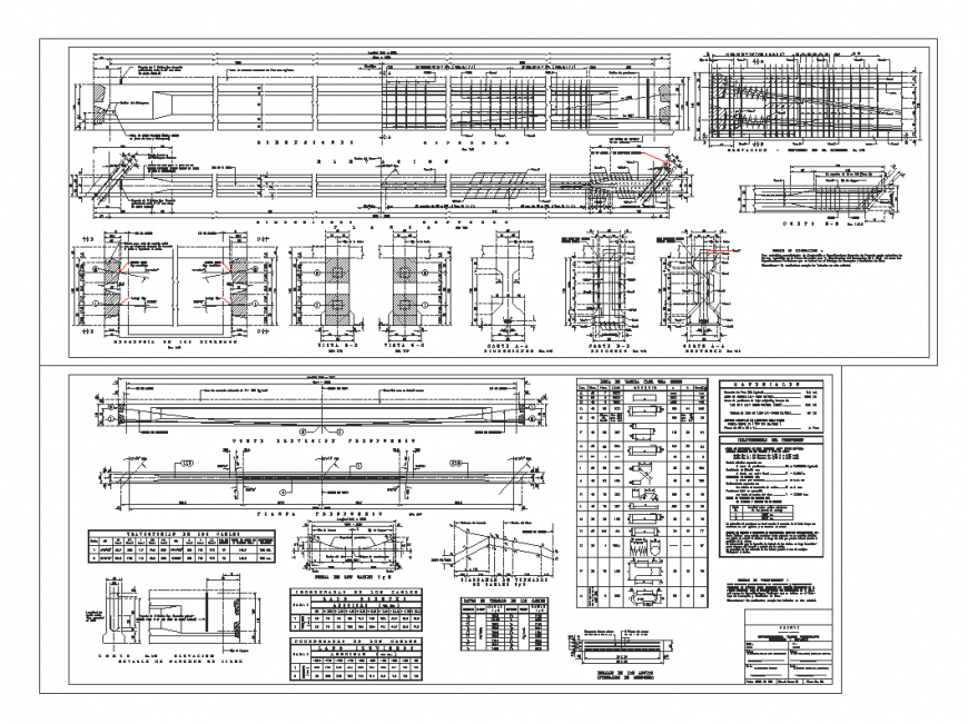 Different design with plan and elevation of beam and column detail dwg file