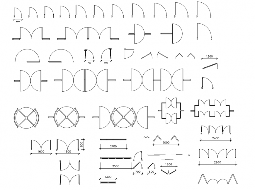 Different door blocks detail 2d view autocad file