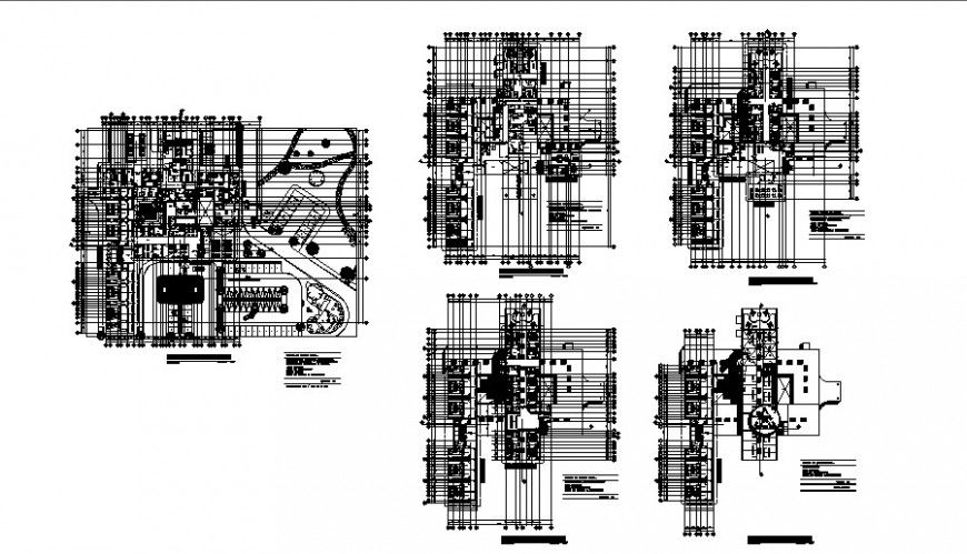 Different floor plan of regional hospital auto cad file