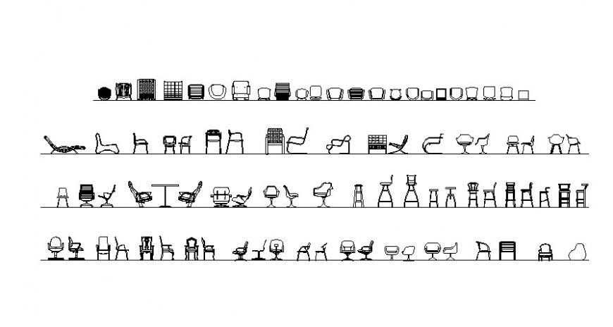 Different furniture block view in AutoCAD file