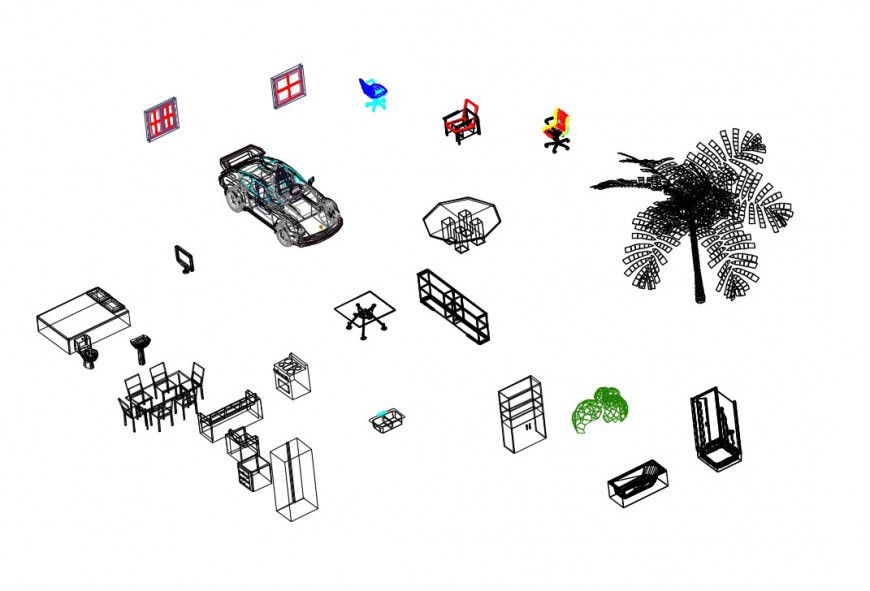 Different furniture blocks and other detail in autocad format